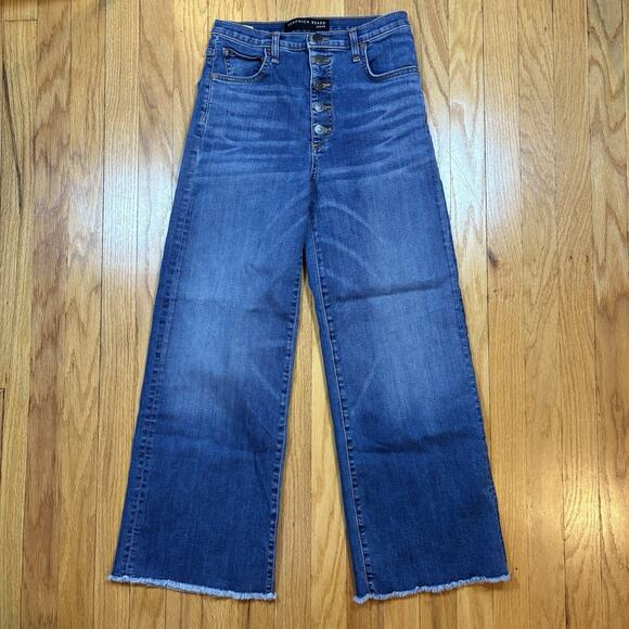 Veronica Beard Jeans Women’s Size 27 Kirra 11” Flood Length in Cadet Button Fly - Picture 1 of 16